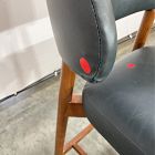 Open Box: Hyde Leather Counter Stool (26"H) - Ludlow Leather Navy, Cool Walnut