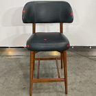 Open Box: Hyde Leather Counter Stool (26"H) - Ludlow Leather Navy, Cool Walnut