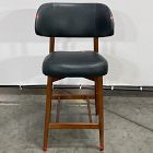 Open Box: Hyde Leather Counter Stool (26"H) - Ludlow Leather Navy, Cool Walnut