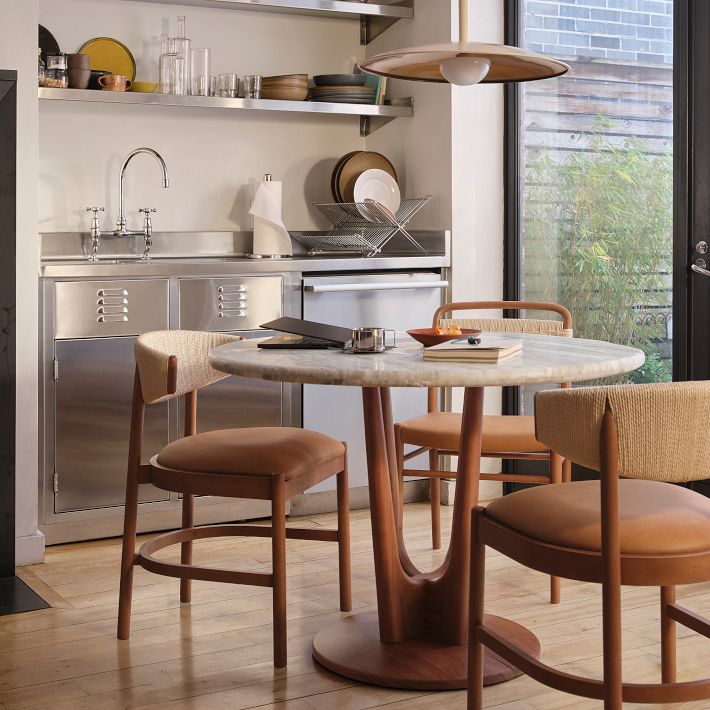Ezra Dining Chair, Leather & Wood | West Elm