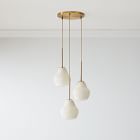Sculptural 3-Light Ribbed Chandelier (7.5"&ndash;12")
