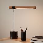 Linear Wood LED USB Charging Table Lamp (18")