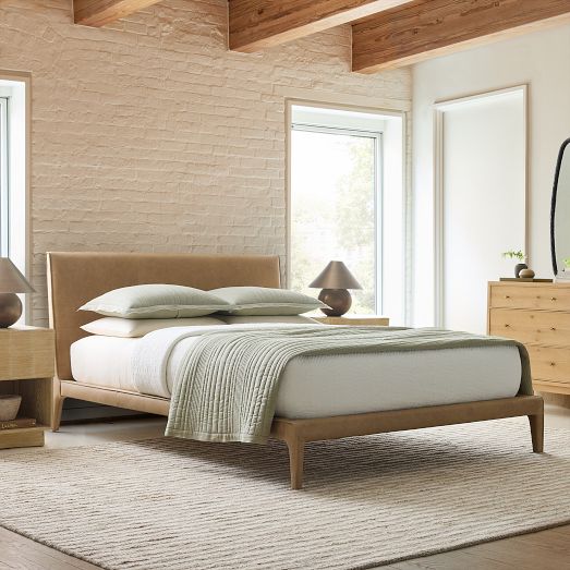 Dolores Leather Bed by West Elm