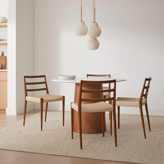 Anton Round Marble Pedestal Dining Table (48") by West Elm