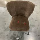 Open Box: Mella Office Chair - Modern Chenille Espresso, Polished Stainless Steel