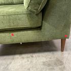 Open Box: Drake Midcentury Corner - Performance Distressed Velvet Tarragon, Pecan