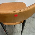 Open Box: Grier Leather Bar Stool (30"H) - Ludlow Leather Sesame, Textured Antique Bronze