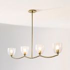 Open Box: Hari Glass 4-Light Chandelier - Antique Brass