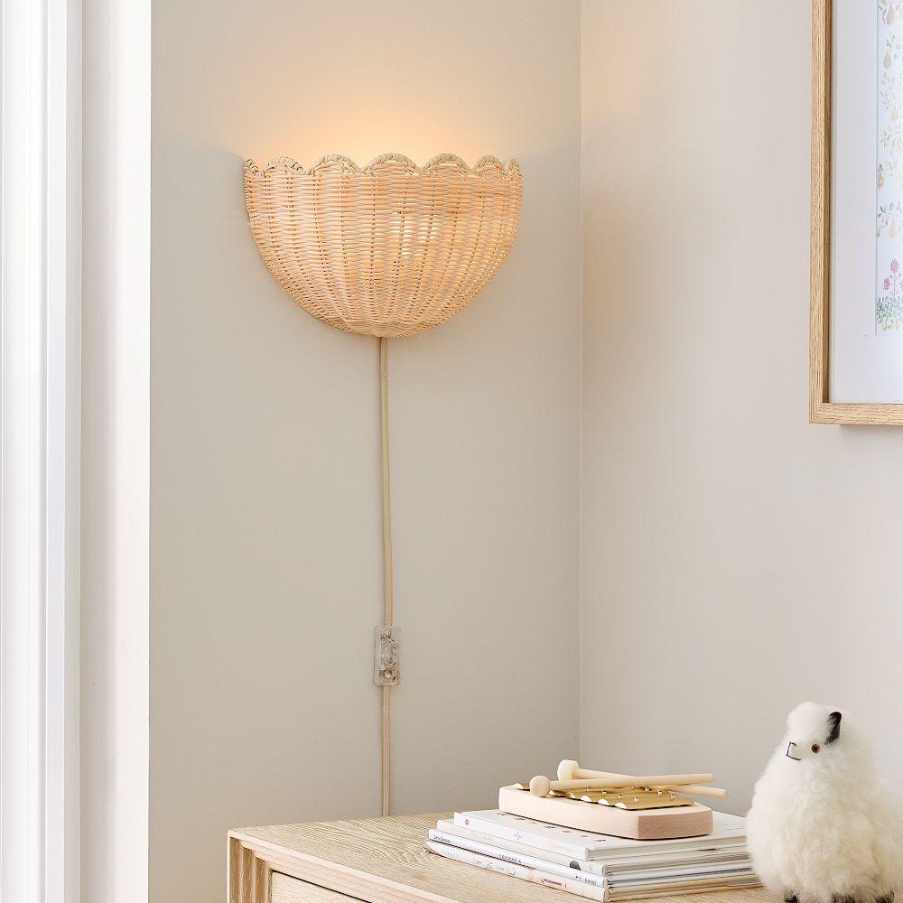 Woven Rattan Bubble Sconce (12") by West Elm