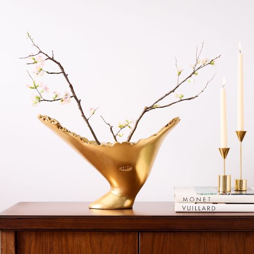 Burled Gold Leaf Vase by West Elm