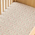 Pink Chicken Floral Crib Fitted Sheet