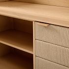 Kody Wood & Paper Cord Kitchen Hutch (58")