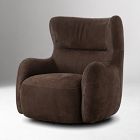 Open Box: Opelika Leather Swivel Chair (37") - Nubuck Cigar