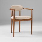 Open Box: Edison Dining Arm Chair - Performance Chenille Tweed Sand, Cool Walnut