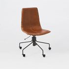 Open Box: Slope Leather Swivel Office Chair - Saddle Leather Nut, Antique Bronze