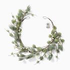 Pre-Lit Faux Pine &amp; Frosted White Berry Garland