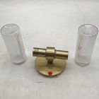 Open Box: Weston Fluted Double Short Indoor/Outdoor Sconce (16") - Clear, Antique Brass