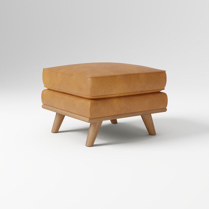 Zander Leather Ottoman – Stylish Comfort | West Elm