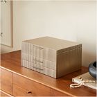 Open Box: Modern Fluted Jewelry Box, Grand (7.5"H) - Champagne