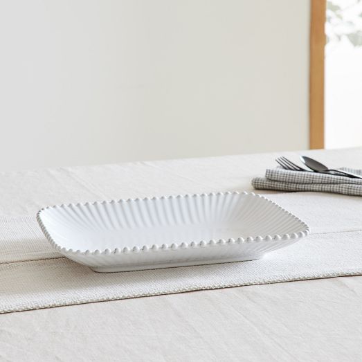 Costa Nova Pearl White Stoneware Rectangular Platters by West Elm