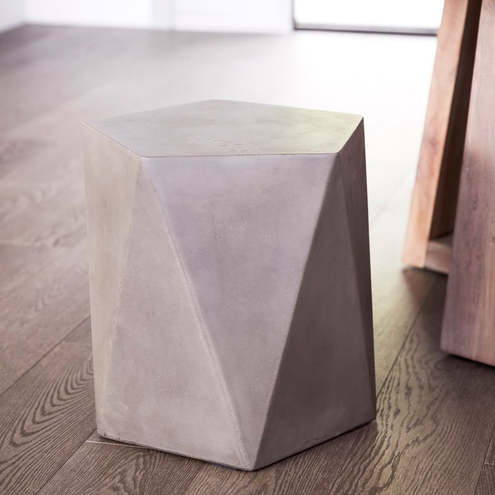 Faceted Outdoor Side Table (18") by West Elm