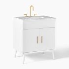 Mid-Century Single Bathroom Vanity (31.5") - White