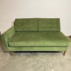 Open Box: Drake Midcentury Right Arm 2 Seater - Performance Distressed Velvet Tarragon, Pecan
