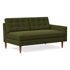 Open Box: Drake Midcentury Right Arm 2 Seater - Performance Distressed Velvet Tarragon, Pecan