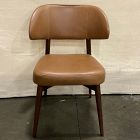 Open Box: Hyde Leather Dining Chair - Saddle Leather Nut, Dark Walnut