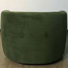 Open Box: Laurent Grand Swivel Chair - Performance Velvet Evergreen, Cool Walnut