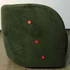 Open Box: Laurent Grand Swivel Chair - Performance Velvet Evergreen, Cool Walnut