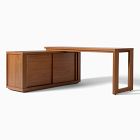 Open Box: Cutler L-Shaped Storage Desk (68") - Cool Walnut