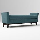 Open Box: Harvey Bench - Performance Distressed Velvet Lagoon, Black