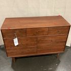 Open Box: Keira Solid Wood Narrow 7 Drawer Dresser (48") - Cool Walnut, Brass Hardware