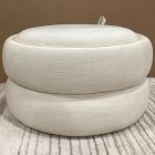 Open Box: Lumi Upholstered Storage Ottoman, Wide - Performance Basketweave Sand