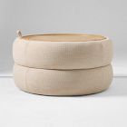 Open Box: Lumi Upholstered Storage Ottoman, Wide - Performance Basketweave Sand