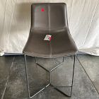 Open Box: Slope Leather Counter Stool (26"H) - Saddle Leather Slate, Charcoal Finish
