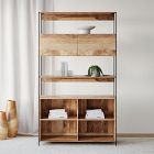 Industrial Solid Wood Open &amp; Closed Storage Bookcase (48")