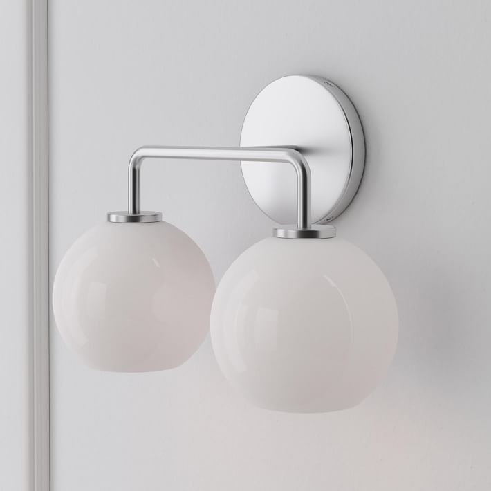 Sculptural 2-Light Globe Sconce - Milk | West Elm