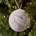 Artisan Carved Gourd Ornament - Natural