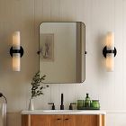 Weston Smooth Glass Indoor/Outdoor Double Short Sconce (16")