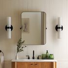Weston Smooth Glass Indoor/Outdoor Double Short Sconce (16")