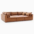 Harmony Modular Leather 6-Piece Pit Sectional (121")