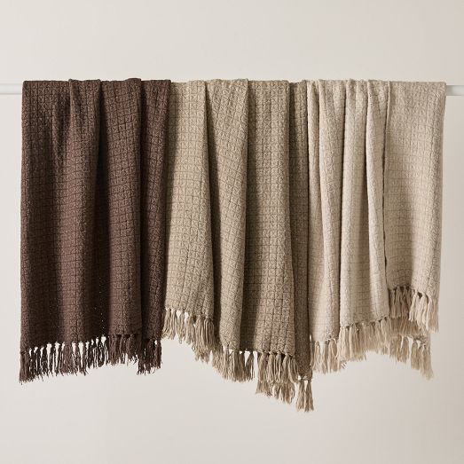 Cozy Textured Mini Basketweave Throw by West Elm