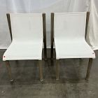 Open Box: Cusco Outdoor Textilene® Stacking Dining Chair, Set of 2 - Weathered Gray