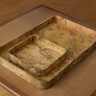 Pierce &amp; Ward Burled Finish Trays