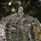 Glass Netted Texture Teardrop Ornament