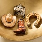Glass Western Hat Ornament