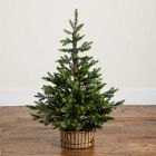 Faux Balsam Fir Tree w/ Woven Jute Planter (3')