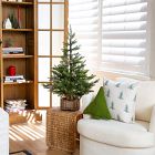 Faux Balsam Fir Tree w/ Woven Jute Planter (3')